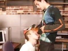 Gay Office Worker Gags Doing DeepThroat