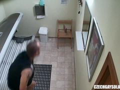 Czech Boy Jering Cock in Public Solarium