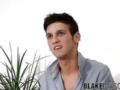 Slender british gay Keiran Cooper interviewed before solo